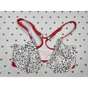 Victorias Secret Cotton Leopard Cheetah Front Close Racerback Bra 34D Push Up